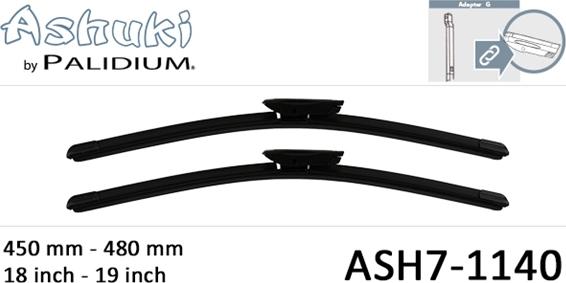 Ashuki ASH7-1140 - Щітка склоочисника autozip.com.ua