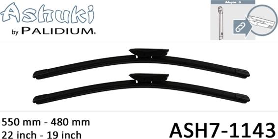 Ashuki ASH7-1143 - Щітка склоочисника autozip.com.ua