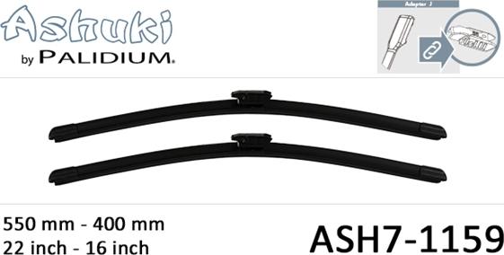 Ashuki ASH7-1159 - Щітка склоочисника autozip.com.ua