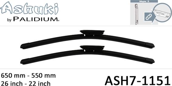 Ashuki ASH7-1151 - Щітка склоочисника autozip.com.ua