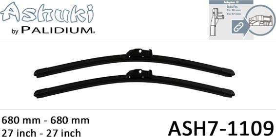 Ashuki ASH7-1109 - Щітка склоочисника autozip.com.ua