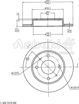 Ashuki C655-15 - Гальмівний диск autozip.com.ua