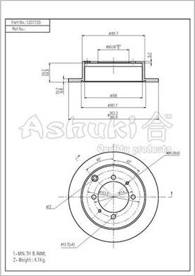 Ashuki C656-02 - Гальмівний диск autozip.com.ua