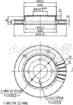 Ashuki C650-01 - Гальмівний диск autozip.com.ua