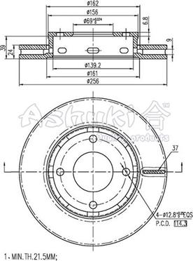 Ashuki C650-15 - Гальмівний диск autozip.com.ua