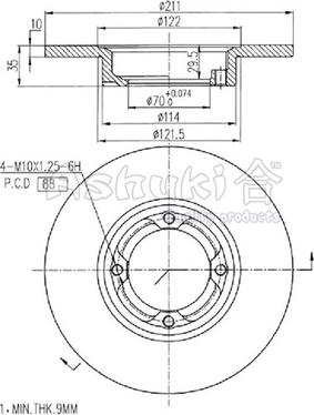 Ashuki D097-01 - Гальмівний диск autozip.com.ua