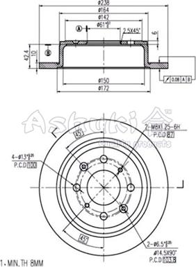 Ashuki H039-01 - Гальмівний диск autozip.com.ua