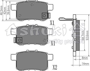 Ashuki H026-40 - Гальмівні колодки, дискові гальма autozip.com.ua