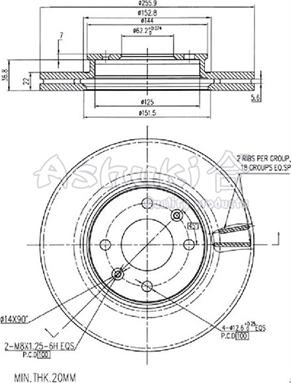 Ashuki I032-21 - Гальмівний диск autozip.com.ua