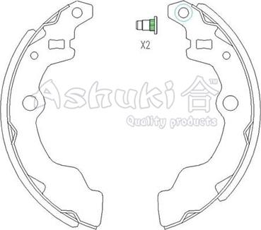 Ashuki K014-50 - Комплект гальм, барабанний механізм autozip.com.ua