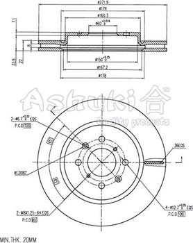 Ashuki K016-60 - Гальмівний диск autozip.com.ua