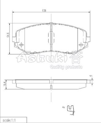 Ashuki K012-14 - Гальмівні колодки, дискові гальма autozip.com.ua