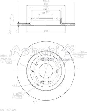 Ashuki M606-62 - Гальмівний диск autozip.com.ua