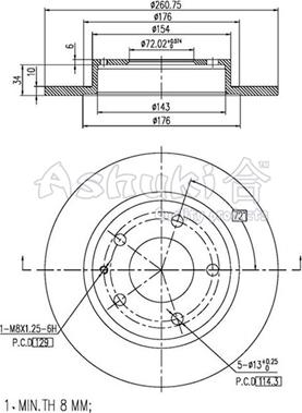 Ashuki M606-15 - Гальмівний диск autozip.com.ua