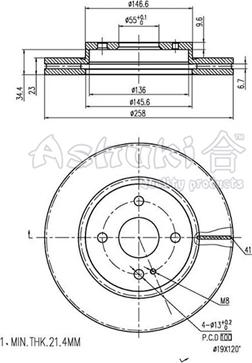 Ashuki M606-39 - Гальмівний диск autozip.com.ua