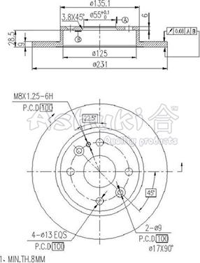 Ashuki M610-05 - Гальмівний диск autozip.com.ua