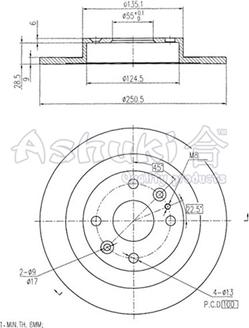 Ashuki M613-01 - Гальмівний диск autozip.com.ua