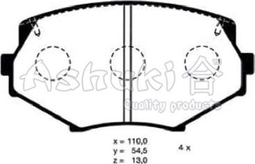 Ashuki M054-06 - Гальмівні колодки, дискові гальма autozip.com.ua