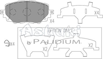 Ashuki M075-49 - Гальмівні колодки, дискові гальма autozip.com.ua