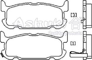 Ashuki M075-10 - Гальмівні колодки, дискові гальма autozip.com.ua