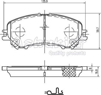 Ashuki N009-85 - Гальмівні колодки, дискові гальма autozip.com.ua