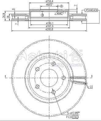 Ashuki N014-22 - Гальмівний диск autozip.com.ua