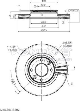 Ashuki N013-19 - Гальмівний диск autozip.com.ua