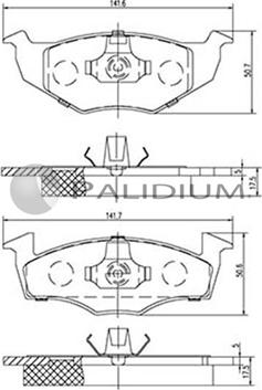 Ashuki P1-1009 - Гальмівні колодки, дискові гальма autozip.com.ua