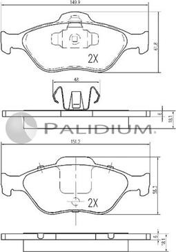 Ashuki P1-1080 - Гальмівні колодки, дискові гальма autozip.com.ua