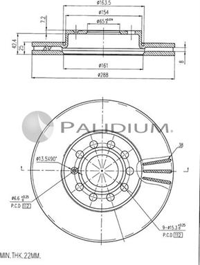 Ashuki P330-040 - Гальмівний диск autozip.com.ua