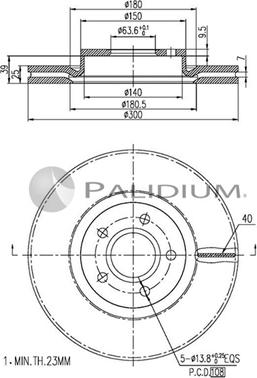 Ashuki P330-056 - Гальмівний диск autozip.com.ua