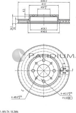 Ashuki P330-058 - Гальмівний диск autozip.com.ua