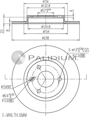 Ashuki P330-061 - Гальмівний диск autozip.com.ua