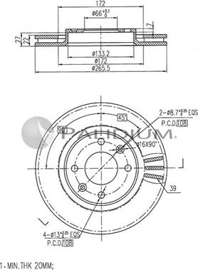 Ashuki P330-008 - Гальмівний диск autozip.com.ua