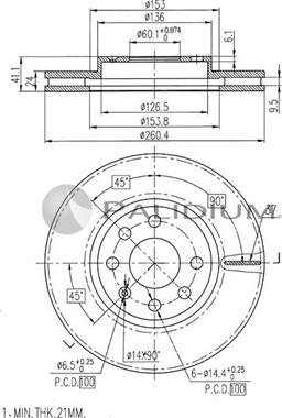 Ashuki P330-003 - Гальмівний диск autozip.com.ua