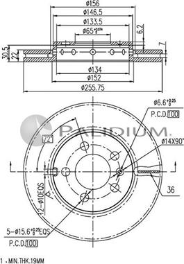 Ashuki P330-002 - Гальмівний диск autozip.com.ua