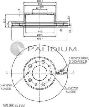 Ashuki P330-011 - Гальмівний диск autozip.com.ua