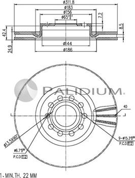 Ashuki P330-018 - Гальмівний диск autozip.com.ua