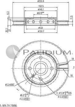 Ashuki P330-089 - Гальмівний диск autozip.com.ua