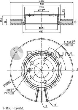 Ashuki P330-033 - Гальмівний диск autozip.com.ua