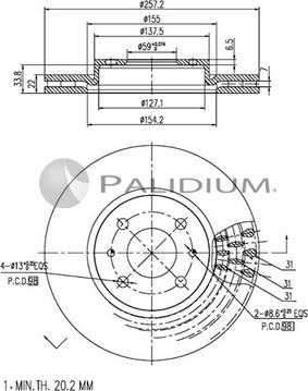 Ashuki P330-032 - Гальмівний диск autozip.com.ua