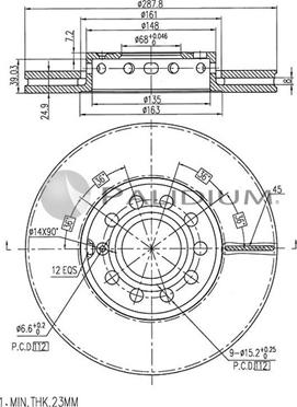 Ashuki P330-024 - Гальмівний диск autozip.com.ua