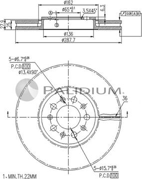 Ashuki P330-025 - Гальмівний диск autozip.com.ua