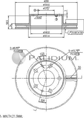 Ashuki P330-071 - Гальмівний диск autozip.com.ua