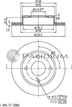 Ashuki P330-077 - Гальмівний диск autozip.com.ua