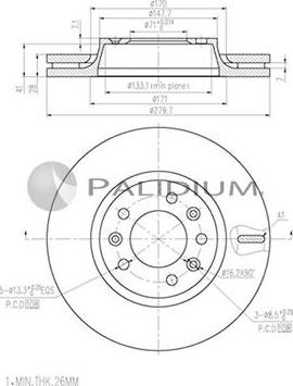 Ashuki P330-148 - Гальмівний диск autozip.com.ua