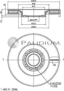 Ashuki P330-165 - Гальмівний диск autozip.com.ua