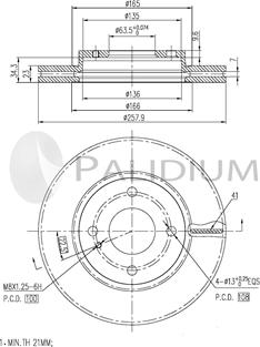 Ashuki P330-109 - Гальмівний диск autozip.com.ua