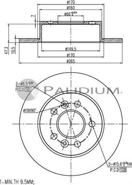 Ashuki P330-105 - Гальмівний диск autozip.com.ua