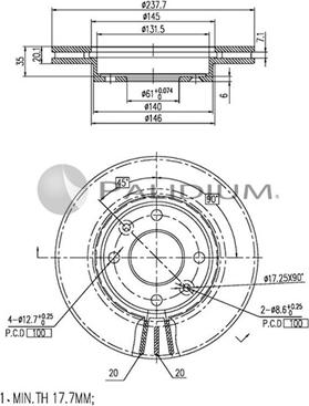 Ashuki P330-107 - Гальмівний диск autozip.com.ua